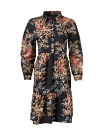 Product image thumbnail - Ro's Garden - Romy Black Multi Floral Shirt Dress