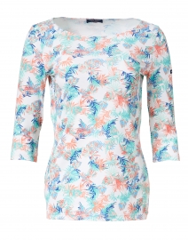 Garde Cote Blue and Pink Floral Printed Jersey Top