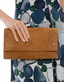 Madeline Tan Suede Clutch