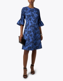 Look image thumbnail - Bigio Collection - Blue and Black Floral Print Dress