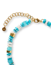 Back image thumbnail - Nest - Turquoise and Pearl Necklace