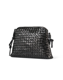 Front image thumbnail - Loeffler Randall - Mallory Black Woven Leather Crossbody Bag 