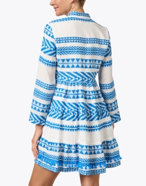 Back image thumbnail - Sail to Sable - White and Blue Print Cotton Tunic Dress