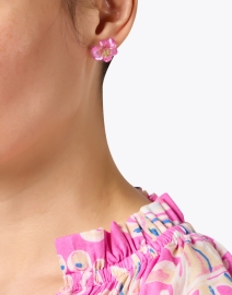 Look image thumbnail - Alexis Bittar - Pink Pansy Lucite Earrings