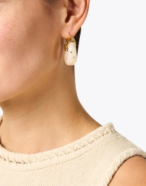 Look image thumbnail - Lizzie Fortunato - Ivory Studded Hoop Earrings