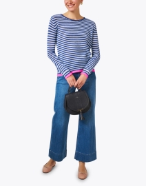Look image thumbnail - Jumper 1234 - Blue Stripe Cashmere Sweater