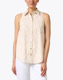 Front image thumbnail - Finley - Shelly White and Beige Print Shirt
