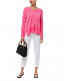 Pink Sweater with Chiffon Underlayer