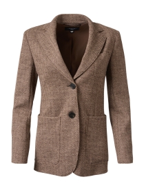 Product image thumbnail - Weekend Max Mara - Brandy Brown Chevron Wool Blend Jacket