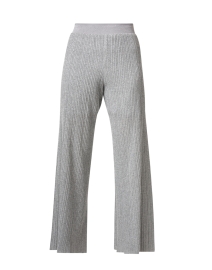 Grey Metallic Ribbed Pant