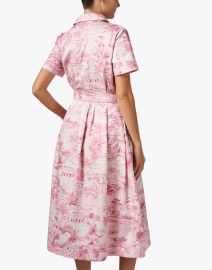 Back image thumbnail - Rani Arabella - Cairo Pink Print Cotton Shirt Dress