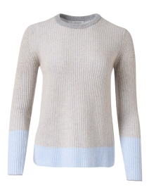 Sky Grey and Blue Multi Cashmere Sweater