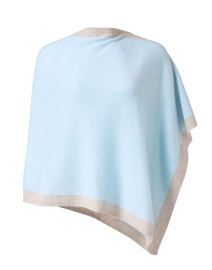 Blue with Beige Cashmere Poncho