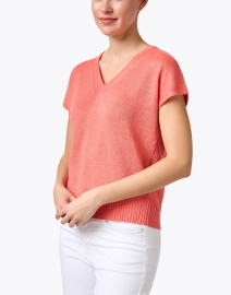 Front image thumbnail - Kinross - Coral Linen Sweater