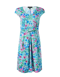 Product image thumbnail - Weekend Max Mara - Vicino Blue Multi Floral Cotton Dress