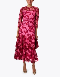 Look image thumbnail - Shoshanna - Pink and Burgundy Lace Dress