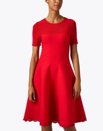 Front image thumbnail - Jason Wu Collection - Coral Knit Fit and Flare Dress 