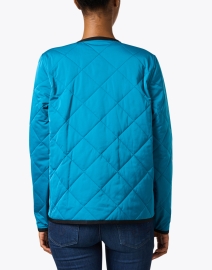 Back image thumbnail - Jane Post - Teal and Pink Reversible Quilted Jacket