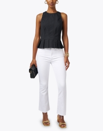 Look image thumbnail - Veronica Beard - Olympia Black Cotton Peplum Tank