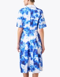 Back image thumbnail - Jason Wu Collection - Blue Watercolor Print Shirt Dress