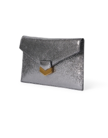 Front image thumbnail - DeMellier - London Silver Embossed Leather Clutch