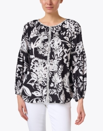 Front image thumbnail - Figue - Tula Black and White Floral Top