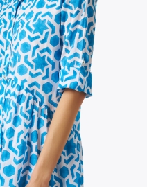 Extra_1 image thumbnail - Ro's Garden - Deauville Blue Geometric Print Shirt Dress