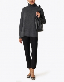 Look image thumbnail - Eileen Fisher - Black Stretch Crepe Slim Ankle Pant