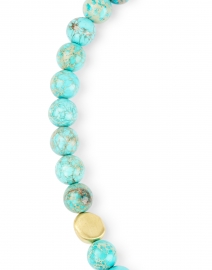 Fabric image thumbnail - Deborah Grivas - Turquoise and Gold Nugget Beaded Necklace