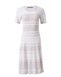 White Jacquard Knit Dress