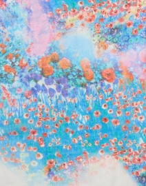 Fabric image thumbnail - Pashma - Blue Multi Print Cashmere Silk Scarf