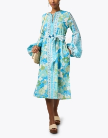 Look image thumbnail - D'Ascoli - Dahlia Blue Multi Print Cotton Dress