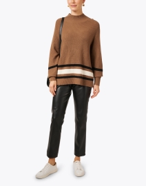 Look image thumbnail - Repeat Cashmere - Brown Striped Wool Cashmere Sweater