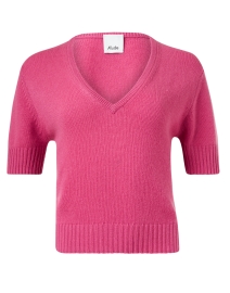 Pink Cashmere V-Neck Sweater