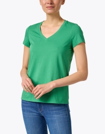 Front image thumbnail - Lafayette 148 New York - Modern Green Cotton Tee