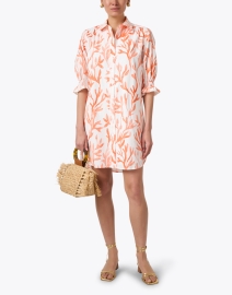 Look image thumbnail - Finley - Miller White and Coral Print Shirt Dress