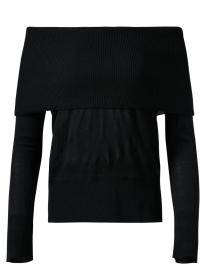 Product image thumbnail - Max Mara Leisure - Tiglio Black Wool Off The Shoulder Sweater