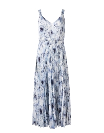Product image thumbnail - Vince - White and Blue Floral Pleated Dress