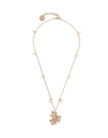 Pearl and Gold Cluster Flower Necklace