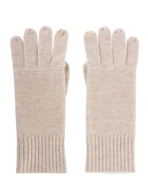 Product image thumbnail - Kinross - Beige Cashmere Textured Gloves
