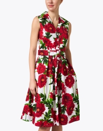 Front image thumbnail - Samantha Sung - Audrey Red White and Green Print Dress