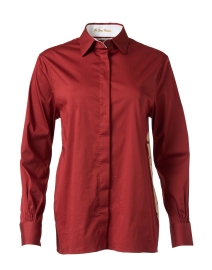 Product image thumbnail - Le Sarte Pettegole - Red Stretch Cotton Shirt