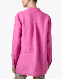 Back image thumbnail - Eileen Fisher - Pink Linen Shirt