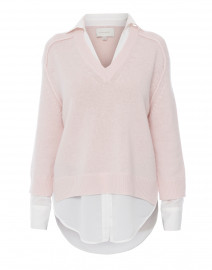 Product image thumbnail - Brochu Walker - Paloma Pink Sweater with White Underlayer