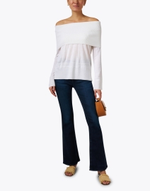 Look image thumbnail - Max Mara Leisure - Tiglio White Wool Off The Shoulder Sweater