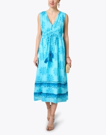 Look image thumbnail - Ro's Garden - Dorada Blue Print Cotton Dress