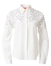 Margot White Embellished Cotton Shirt