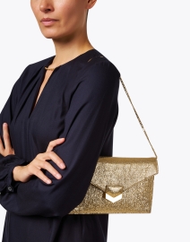 Look image thumbnail - DeMellier - London Gold Embossed Leather Clutch