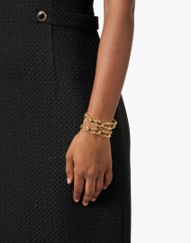 Look image thumbnail - Alexis Bittar - Gold Link Double Cuff Bracelet
