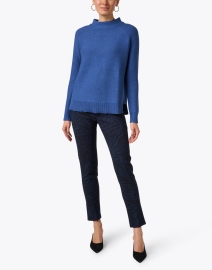 Look image thumbnail - Kinross - Blue Garter Stitch Cotton Sweater